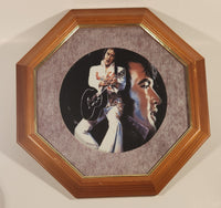 1987 Ernst Elvis Presley Elvis Remembered The King Susie Morton Collector Plate in Glass Covered Octagon Wood Frame