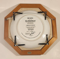 1987 Ernst Elvis Presley Elvis Remembered The King Susie Morton Collector Plate in Glass Covered Octagon Wood Frame
