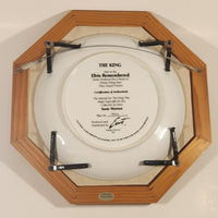 1987 Ernst Elvis Presley Elvis Remembered The King Susie Morton Collector Plate in Glass Covered Octagon Wood Frame