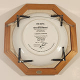 1987 Ernst Elvis Presley Elvis Remembered The King Susie Morton Collector Plate in Glass Covered Octagon Wood Frame