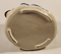 Vintage 1940s Granny Ann USA White and Blue Grandma Tea Pot with Lid