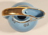 Vintage Guaranteed 22K Gold Made in U.S.A. Blue with Gold Floral Decor Pitcher Jug
