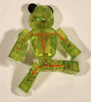 Clear Green Panda Bear 3 1/2" Tall Plastic Poseable Figure with Suction Cup Hands and Feet