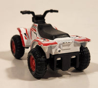 Maisto 350 Quad ATV 4 Wheeler White and Red Pullback Die Cast Toy All Terrain Vehicle