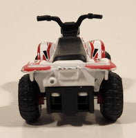 Maisto 350 Quad ATV 4 Wheeler White and Red Pullback Die Cast Toy All Terrain Vehicle