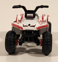 Maisto 350 Quad ATV 4 Wheeler White and Red Pullback Die Cast Toy All Terrain Vehicle