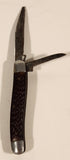 Vintage Monarch Japan #2205 Two Blade Brown Textured Handle Folding Pocket Knife