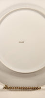Vintage Japan Red and White Flowers with Leaves 10 1/4" Gold Rimmed Dinner Plate
