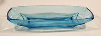 Vintage Hazel Atlas Capri Blue Banana Split Celery Relish Candy Narrow Serving Uranium Glass Dish