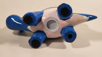 Blue Red Yellow Stegosaurus Dinosaur 9 1/2" Ceramic Coin Bank