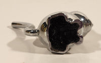 Umbra Sitting Cat Silver Chrome Ring Holder 2 3/4" Long Metal Figurine