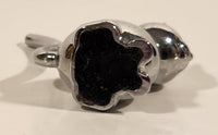 Umbra Sitting Cat Silver Chrome Ring Holder 2 3/4" Long Metal Figurine