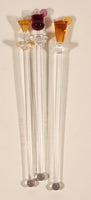 Amscan Cocktail Drink Stirrers Clear Plastic with Detailed Drinks Set of 3