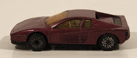 Matchbox Ferrari Testarossa Painted Burgundy Purple Die Cast Toy Car Vehicle