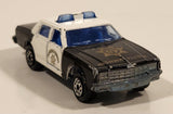 Vintage Majorette No. 240 Chevrolet Impala N31 Police Black and White 1/69 Scale Die Cast Toy Car Vehicle with Opening Doors