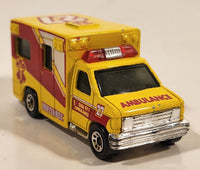 1998 Matchbox To The Rescue 1996 Ford Ambulance Yellow Die Cast Toy Car Vehicle