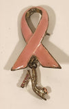 2005 Payless Breast Cancer Awareness Dangling Pink Rhinestone High Heel Shoe Enamel Pink Ribbon Metal Brooch Pin
