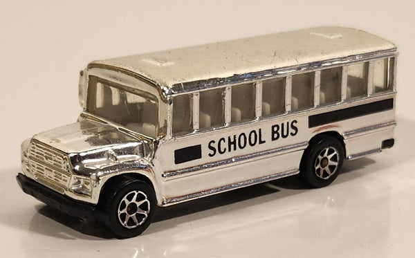 1995 Hot Wheels Silver School Bus Chrome Die Cast Toy Car Vehicle