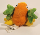 IKEA Orange Yellow Green Flaxig Papegoja Tropical Bird Talking Parrot 4 1/2" Stuffed Beanie Plush Toy