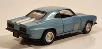 1999 New Ray Speedy Power 1969 Chevrolet Camaro Z28 Metallic Light Blue with White Stripes 1/32 Scale Pull Back Die Cast Toy Car Vehicle with Opening Doors