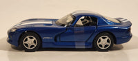 2002 New Ray Dodge Viper GTS Blue with White Stripes 1/32 Scale Pull Back Die Cast Toy Car Vehicle with Opening Doors