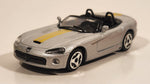 Burago Dodge Viper SRT10 Coupe Silver with Yellow Stripes 1/43 Scale Pull Back Die Cast Toy Car Vehicle