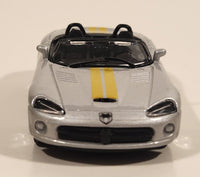 Burago Dodge Viper SRT10 Coupe Silver with Yellow Stripes 1/43 Scale Pull Back Die Cast Toy Car Vehicle
