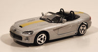 Burago Dodge Viper SRT10 Coupe Silver with Yellow Stripes 1/43 Scale Pull Back Die Cast Toy Car Vehicle
