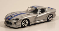 Burago Dodge Viper GTS Coupe Silver with Blue Stripes 1/43 Scale Die Cast Toy Car Vehicle