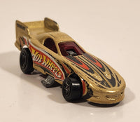 2009 Hot Wheels Racing Rigs Pontiac Firebird Funny Car Gold Die Cast Toy Car Vehicle