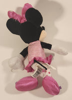 Disney Minnie Mouse Pink White Striped Dress 9" Stuffed Plush Toy