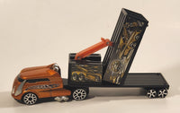 2006 Hot Wheels Truckin' Transporters HW Auto Repo Cab Forward Semi Truck and Trailer Orange Die Cast Toy Car Vehicle