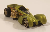 2009 Hot Wheels Trick Tracks Screamin' Hauler Satin Lime Green Die Cast Toy Car Vehicle