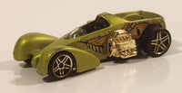 2009 Hot Wheels Trick Tracks Screamin' Hauler Satin Lime Green Die Cast Toy Car Vehicle