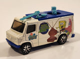 2006 Matchbox Nickelodeon SpongeBob Squarepants Bikini Bottom News TV News Truck Van News 12 Live White and Blue Die Cast Toy Car Vehicle