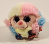 2020 Ty TyPuff Beanie Babies Rainbow Poodle Dog 3 1/4" Stuffed Plush Toy with Paper Tag