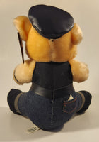 1993 Harley Davidson Motor Cycles 11" Tall Pig in Leather Biker Clothing Stuffed Animal Plush Plushy with Tags