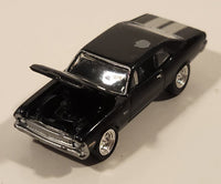2012 Playing Mantis Johnny Lightning 1970 Chevy Nova SS Black with Silver Stripes 1/64 Scale Die Cast Toy Car Vehicle with Opening Hood