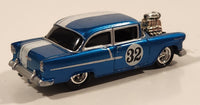 Rare 2004 Playing Mantis Johnny Lightning 1955 Chevy Sedan #32 Blue with White Stripe 1/64 Scale Die Cast Toy Car Vehicle