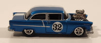 Rare 2004 Playing Mantis Johnny Lightning 1955 Chevy Sedan #32 Blue with White Stripe 1/64 Scale Die Cast Toy Car Vehicle