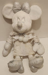 2010 Disney Store Minnie Mouse Christmas White with Silver Snowflakes 24" Plush Stuffed Toy