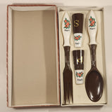 Vintage Florida Plastic Salad Hostess Set Ford Spoon and Salt and Pepper Shakers New in Box