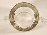 Vintage 1940s Bartlett Collins Frosted Grapes and Leaves Gold Rimmed Double Handle Glass Sugar Bowl