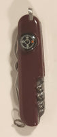 Vintage Swiss Army Style Red Multi Tool Folding Pocket Knife with Compass
