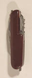 Vintage Swiss Army Style Red Multi Tool Folding Pocket Knife with Compass