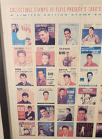 1992 Collectible Stamps Of Elvis Presley's 1960's RCA Records Label Covers A Limited Edition Stamp Sheet 66160 - 2 /4 Framed