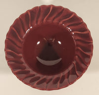 Antique 1930s Franciscan Ware Coronado Swirl Dark Red Burgundy Maroon Sauce Plate Sauce Bowl and Soy Sauce Pourer with Lid Dish Set