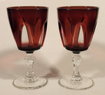 Vintage Cristal D'arques Durand Gothic Ruby Red Wine Sherry Glasses Set of 2