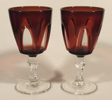 Vintage Cristal D'arques Durand Gothic Ruby Red Wine Sherry Glasses Set of 2