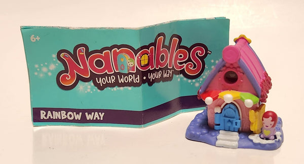 2019 Tesseract Ventures Nanables Your World Your Way Rainbow-Tique 2" Toy Building and Valentina 1/2" Toy Figure with checklist